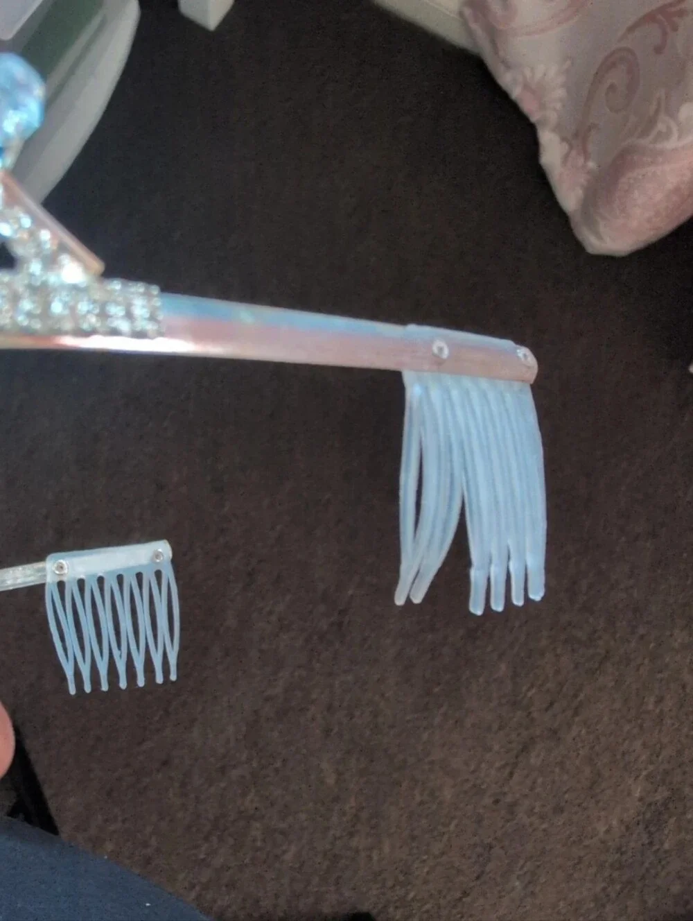 Silver Rhinestone Tiara Crown with Iridescent Gems
